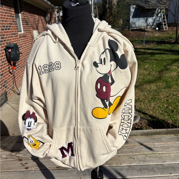 Mickey Mouse Disney zip up hoodie Minnie Pluto women’s XL Retro Pluto Minnie - Picture 1 of 7